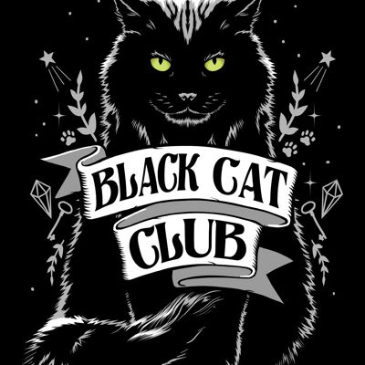 Targa in metallo grande Black Cat Club