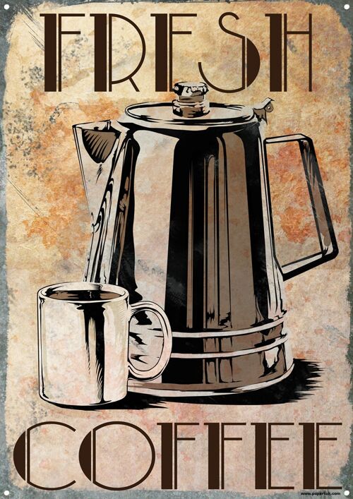 Fresh Coffee Large Tin Sign