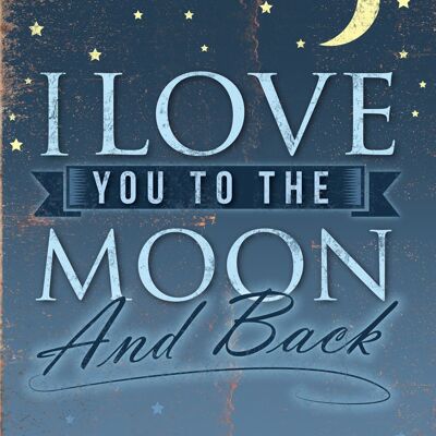 Cartel de chapa Te amo hasta la luna y de regreso