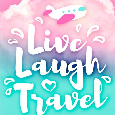 Cartel de chapa de viaje Live Laugh