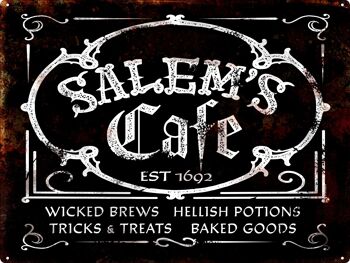 Grande plaque en étain pour café de Salem