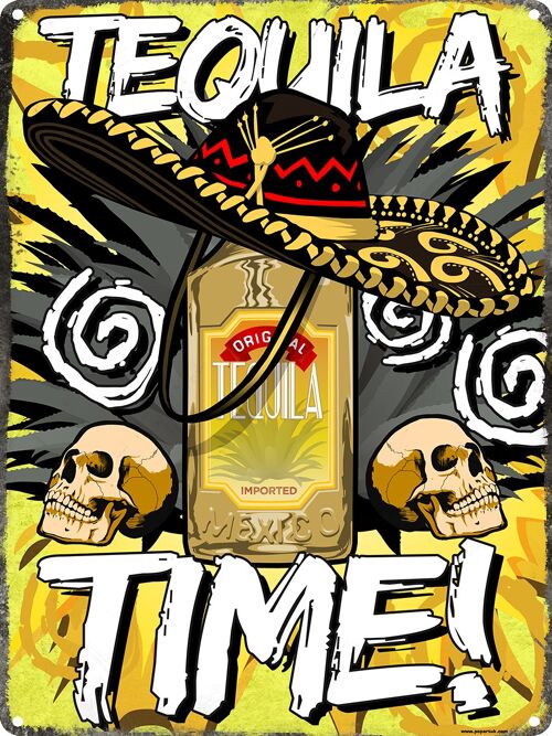 Tequila Time Large Tin Sign