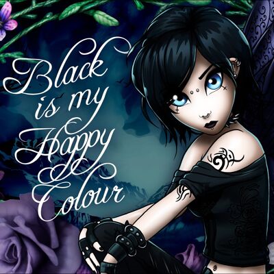 Hexxie Paige Black Is My Happy Color Mini-Blechschild