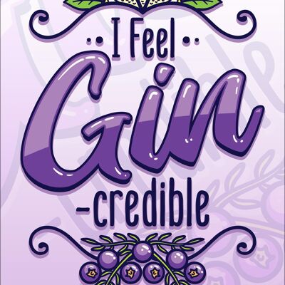 I Feel Gin-Credible Mini Cartel de chapa