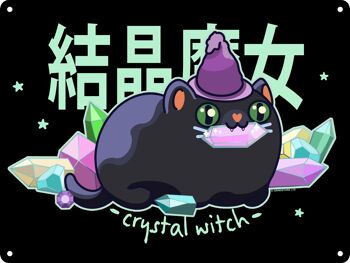 Kawaii Coven Crystal Witch Mini Plaque en Métal