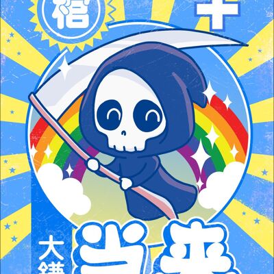 Kawaii Reaper Mini Plaque En Métal
