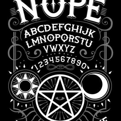 Mini cartel de chapa Nope Ouija