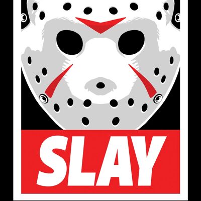 Slay Horror Mask Mini Tin Sign