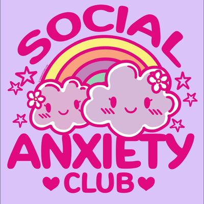 Mini cartel de chapa del club de ansiedad social