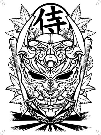 Unorthodox Collective Ashigaru Mask Mini Plaque en Métal