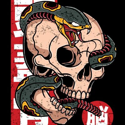 Unorthodox Collective Snake Skull Tattoo Mini Cartel de chapa