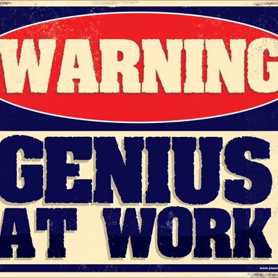 Warnung Genie bei der Arbeit