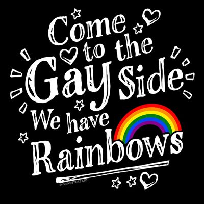 Come To The Gay Side We Have Rainbows Petite plaque en métal