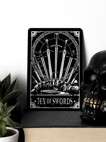 Deadly Tarot - Ten Of Swords Petite Plaque En Métal 2