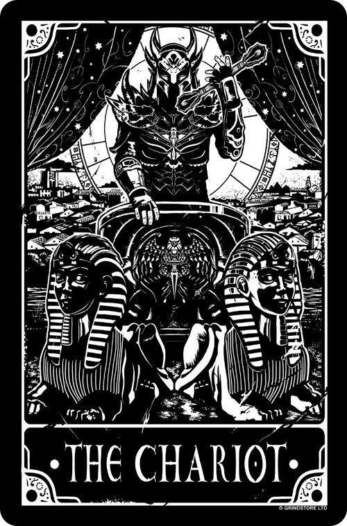 Deadly Tarot - The Chariot Greet Tin Card