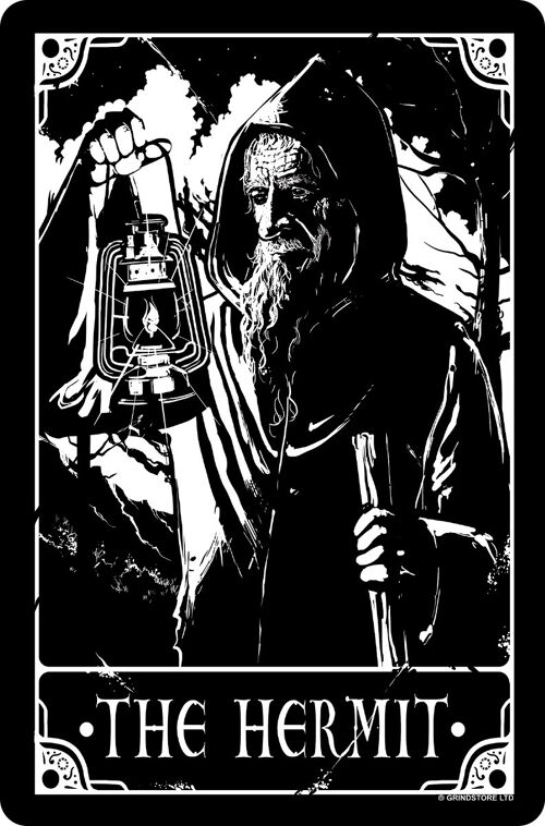 Deadly Tarot - The Hermit Greet Tin Card