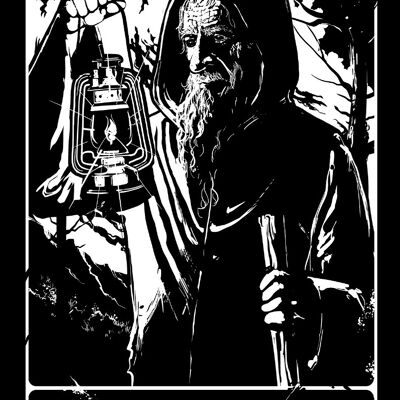 Deadly Tarot - The Hermit Greet Tin Card