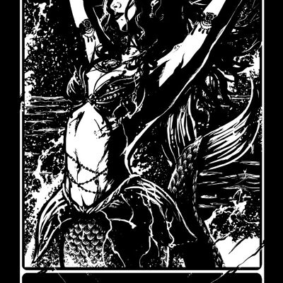 Tarot mortal - La sirena saluda la tarjeta de hojalata