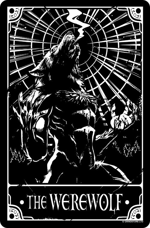 Deadly Tarot - The Werewolf Greet Tin Card