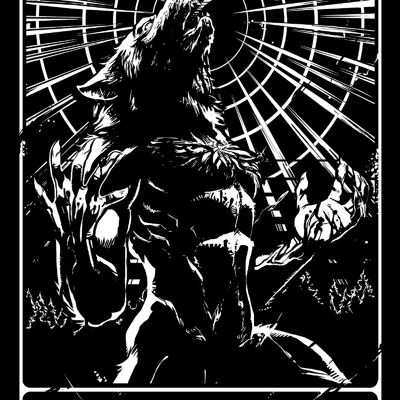 Deadly Tarot - The Werewolf Greet Tin Card