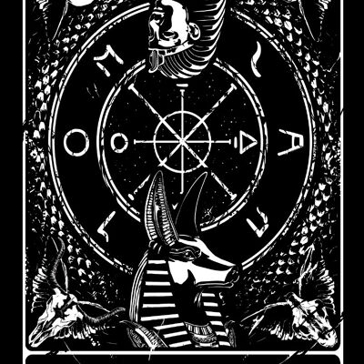 Tödliches Tarot – Glücksrad-Grußkarte aus Blech