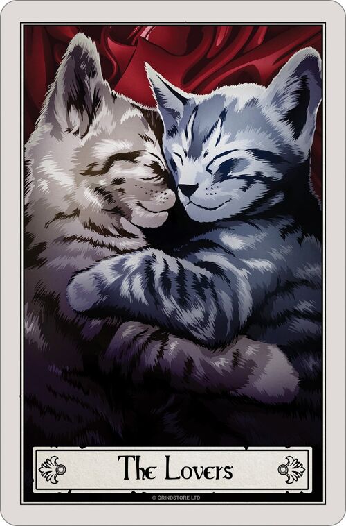 Deadly Tarot Felis - The Lovers Greet Tin Card