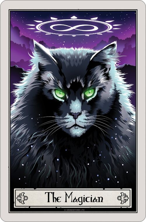 Deadly Tarot Felis - The Magician Greet Tin Card