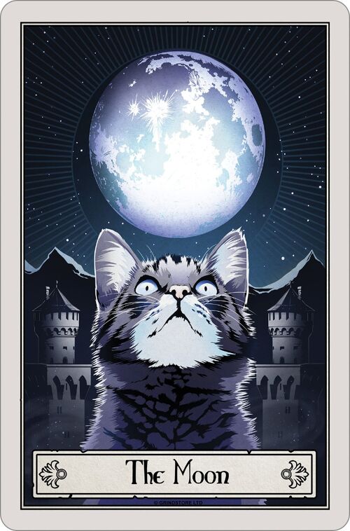 Deadly Tarot Felis - The Moon Greet Tin Card