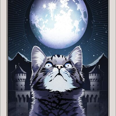 Deadly Tarot Felis – La lune salue la carte en étain