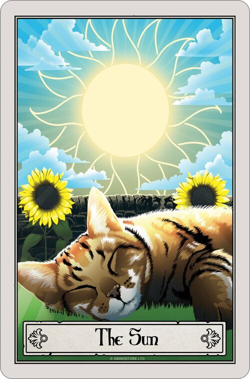 Deadly Tarot Felis - The Sun Greet Tin Card