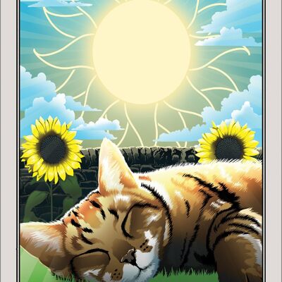 Deadly Tarot Felis - The Sun Greet Tin Card