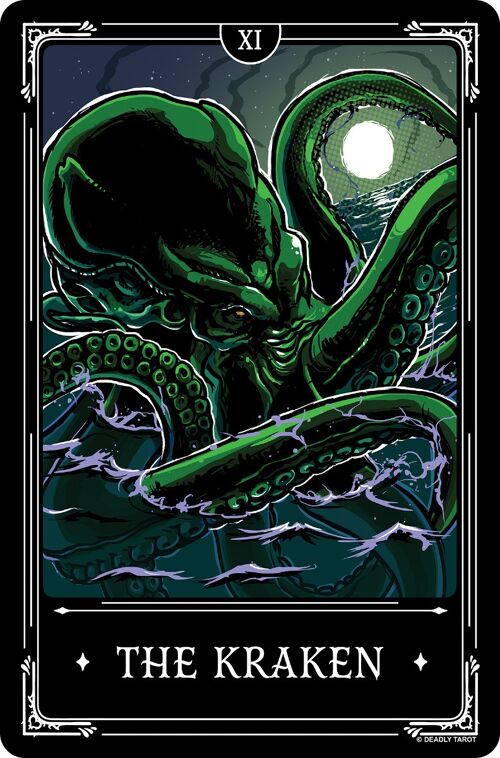 Deadly Tarot Legends - The Kraken Greet Tin Card
