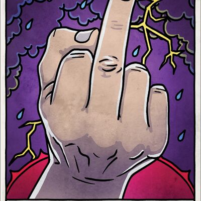 Deadly Tarot Life - Tarjeta de hojalata con saludo al dedo