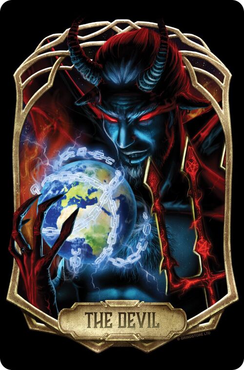 Deadly Tarot Obsidian - The Devil Greet Tin Card