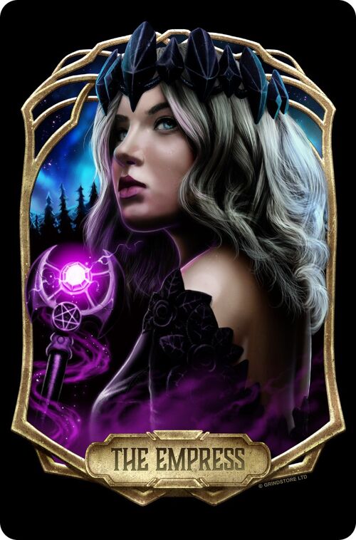 Deadly Tarot Obsidian - The Empress Greet Tin Card