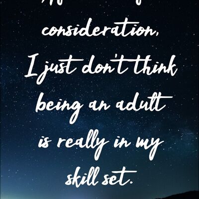 I Just Don't Think That Being An Adult Is Really In My Skill Set Greet Tin Card