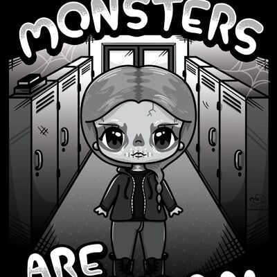 Mio Moon „All Monsters Are Human“-Grußkarte aus Blech