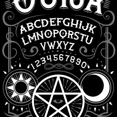 Ouija-Grußkarte aus Blech