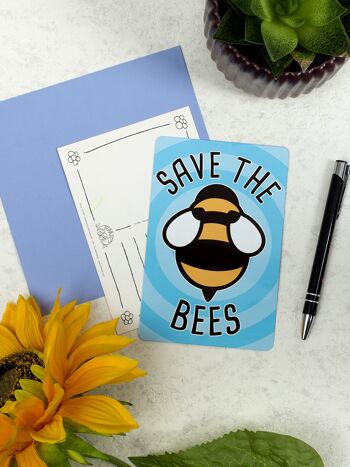 Carte de vœux en étain Save The Bees 2