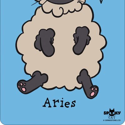 Spooky Cat Horoscopes Aries Greet Tin Card