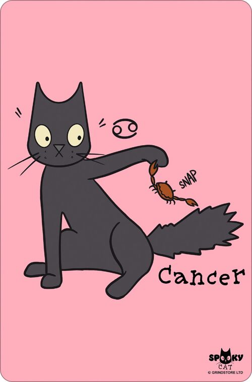 Spooky Cat Horoscopes Cancer Greet Tin Card