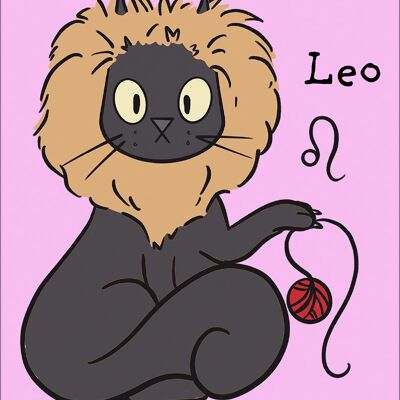 Spooky Cat Horoscopes Leo Greet Tin Card