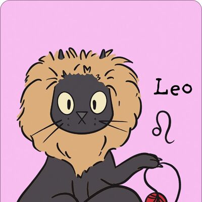 Spooky Cat Horoscopes Leo Greet Tin Card