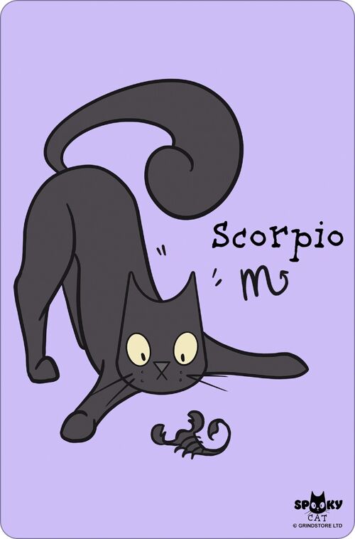 Spooky Cat Horoscopes Scorpio Greet Tin Card