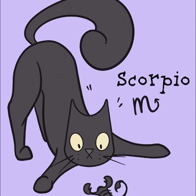 Spooky Cat Horoskope Skorpion Greet Blechkarte