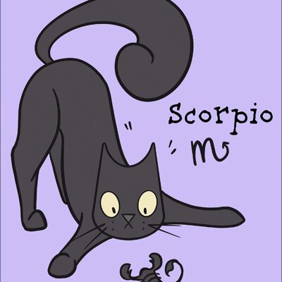 Spooky Cat Horoscopes Scorpio Greet Tin Card