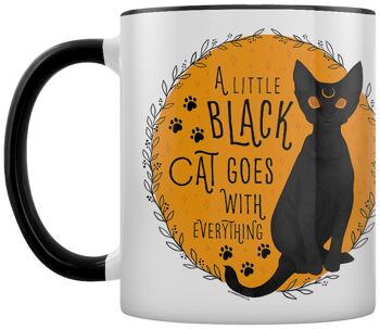 Un petit chat noir va avec tout Mug intérieur noir 2 tons 2