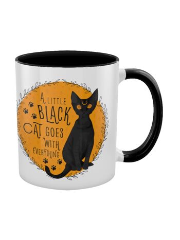 Un petit chat noir va avec tout Mug intérieur noir 2 tons 1