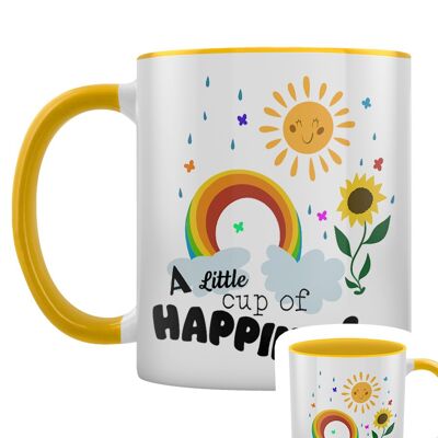 A Little Cup of Happiness Yellow Inner 2-Tone Mug