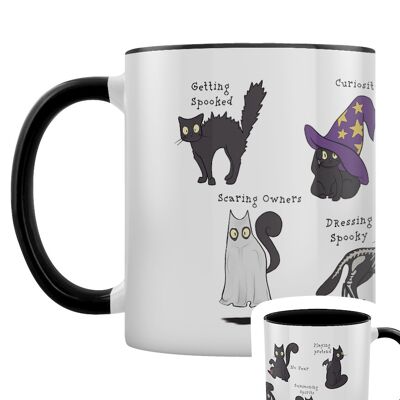 Behaviour Of A Spooky Cat Mug intérieur 2 tons noir